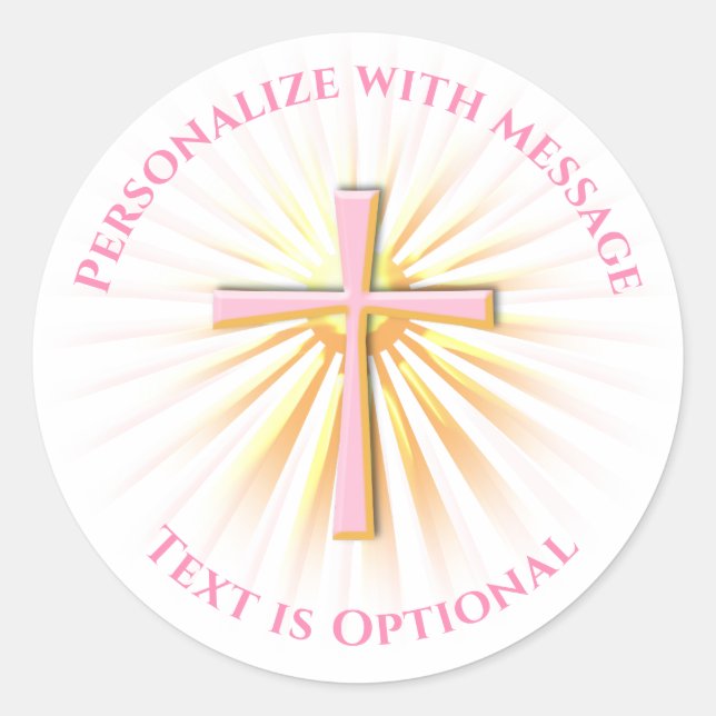 Rays of Light from the Religious Cross Classic Round Sticker (Front)