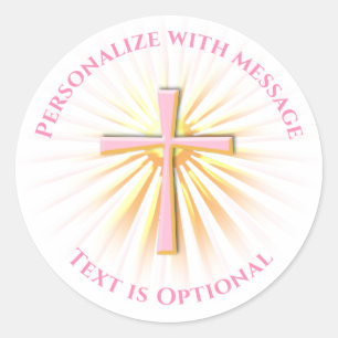 Rays of Light from the Religious Cross Classic Round Sticker