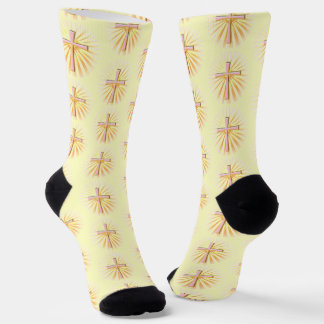 Rays of Light from the Religious Cross Socks