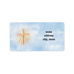Rays of Light from the Religious Cross (W/Clouds) Label