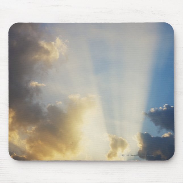 Rays Of Light Shining Through The Clouds Mouse Mat (Front)