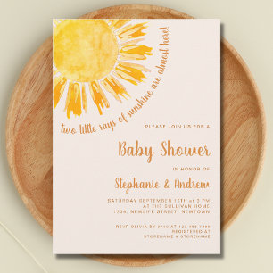 Rays of Sunshine Couples Twins Baby Shower Invitation