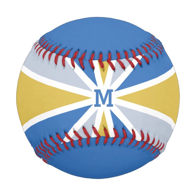 Rays Pattern custom monogram & text baseball (Front)
