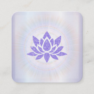*~* Rays Reiki Energy Healing Lotus Lavender Square Business Card
