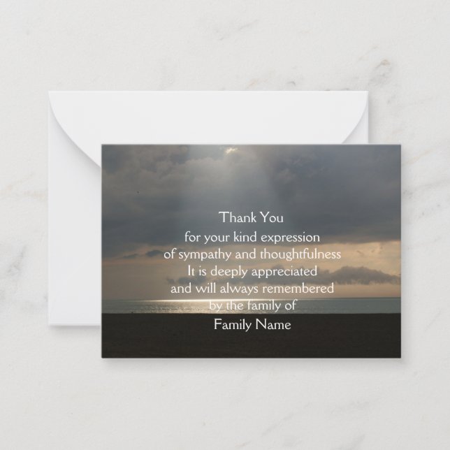 Rays Shining Sea Thank You Card (Front)