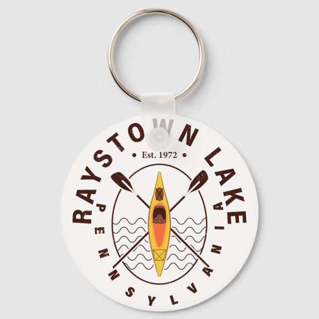 Raystown Lake Pennsylvania Kayaking Fishing Key Ring (Front)