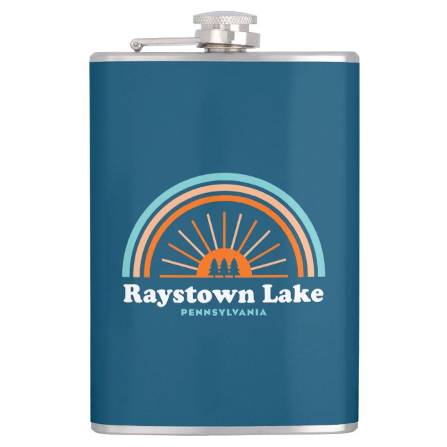 Raystown Lake Pennsylvania Rainbow Hip Flask (Front)