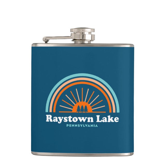 Raystown Lake Pennsylvania Rainbow Hip Flask (Front)