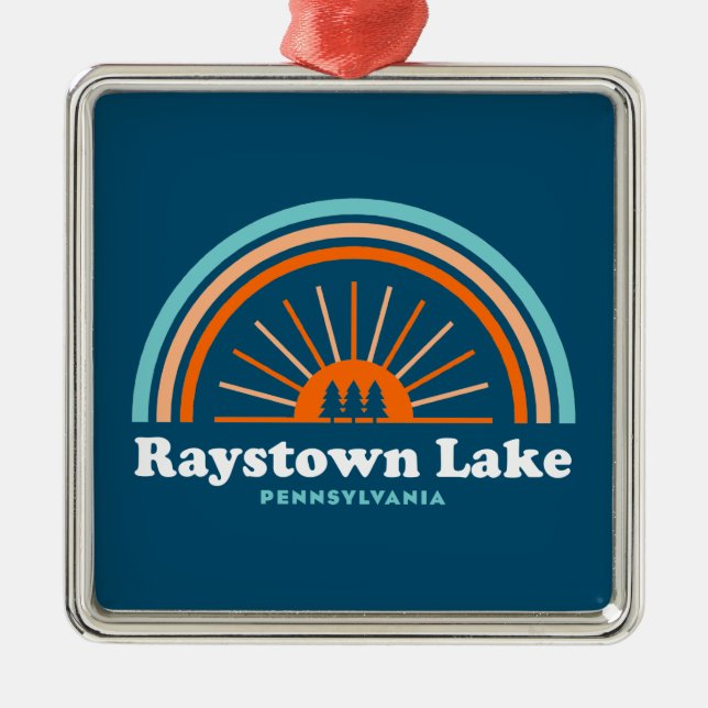 Raystown Lake Pennsylvania Rainbow Metal Tree Decoration (Front)