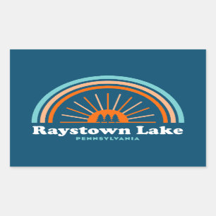 Raystown Lake Pennsylvania Rainbow Rectangular Sticker