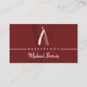 Razor Barber Burgundy Business Card