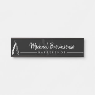 Razor Barber shop black logo elegant Door Sign