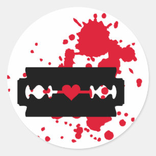 Razor Blade love blood Classic Round Sticker