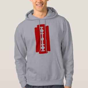 Razor Blade - Red on Light Hoodie