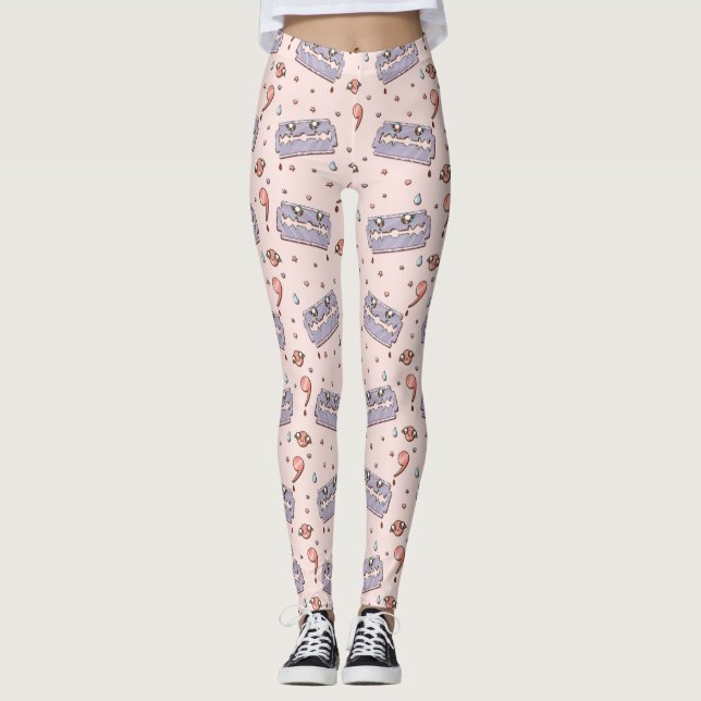 Razor Blade Semicolon Yami Kawaii Leggings (Front)