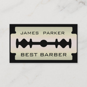 Razor Blade Silver  Barber Modern Hair Stylist Business Card