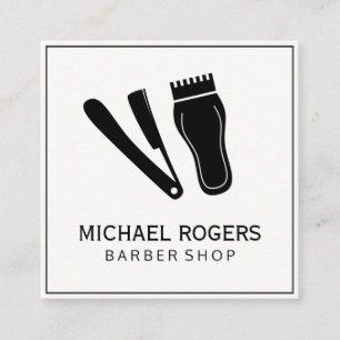 Razor & Hair Clippers Square Business Card