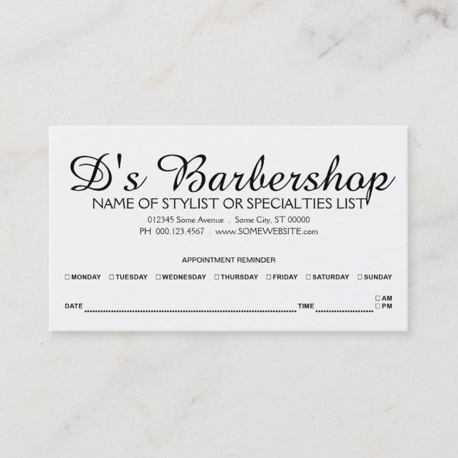 razor stripes appointment reminder (Front)