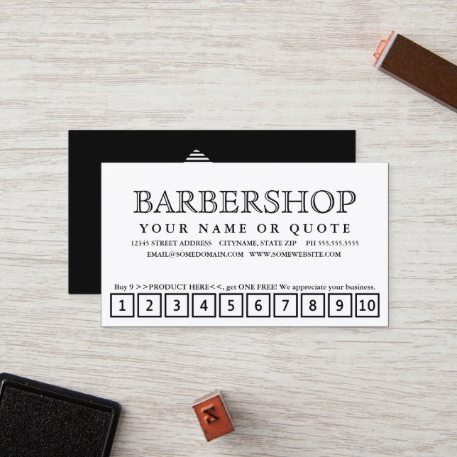 razor stripes loyalty punch card (Front/Back In Situ)