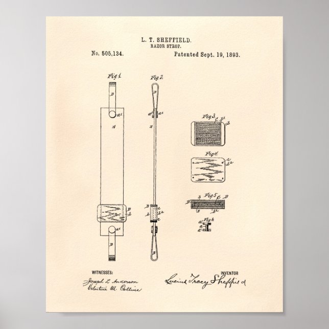 Razor Strop 1893 Patent Art Old Peper Poster (Front)