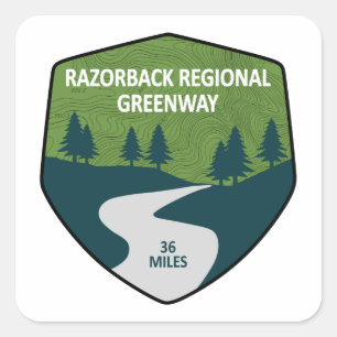 Razorback Regional Greenway Square Sticker
