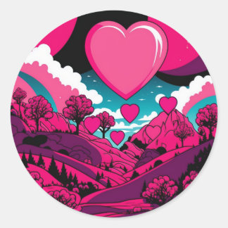 Raz's Hearts - Version 02 Classic Round Sticker