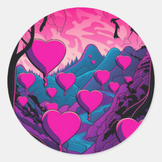 Raz's Hearts - Version 03 Classic Round Sticker