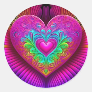 Raz's Hearts - Version 04 Classic Round Sticker