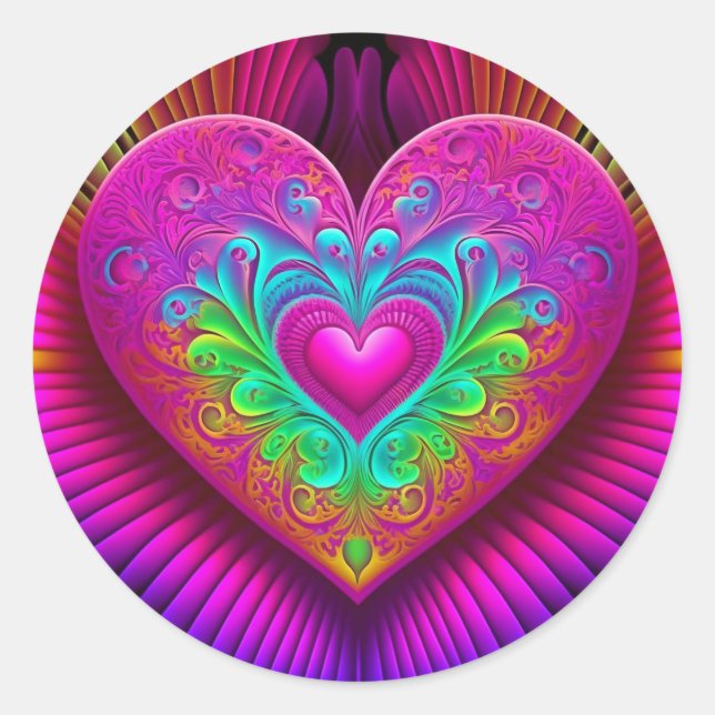 Raz's Hearts - Version 04 Classic Round Sticker (Front)