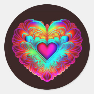 Raz's Hearts - Version 05 Classic Round Sticker