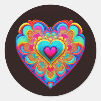 Raz's Hearts - Version 06 Classic Round Sticker