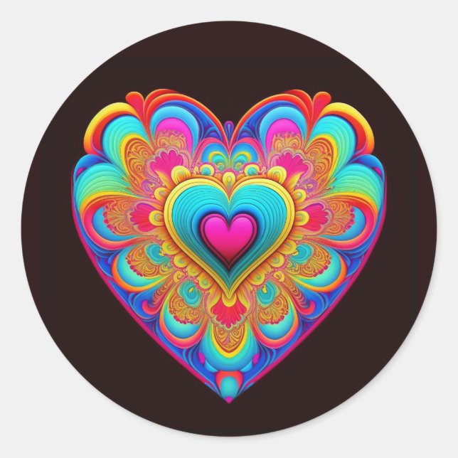 Raz's Hearts - Version 06 Classic Round Sticker (Front)