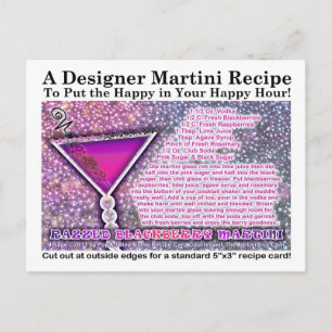 Razzed Blackberry Martini Recipe Postcard
