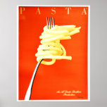 RAZZIA PASTA Al Dente Poster Art Art Deco Style<br><div class="desc">High resolution reproduction,  super sharp prints,  color corrected for vibrant and crisp colors,  and digitally repaired for tears,  blemishes,  missing elements. Pasta Al Dente by Razzia circa 1990s.</div>