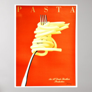 RAZZIA PASTA Al Dente Poster Art Art Deco Style