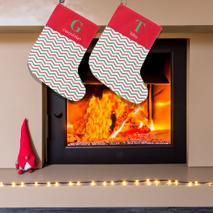 Razzle Dazzle Christmas Glittery Candy Cane Large Christmas Stocking
