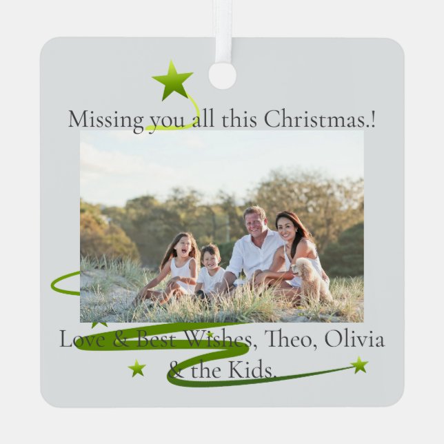 Razzle Dazzle Christmas Photo Tree Ornament (Back)