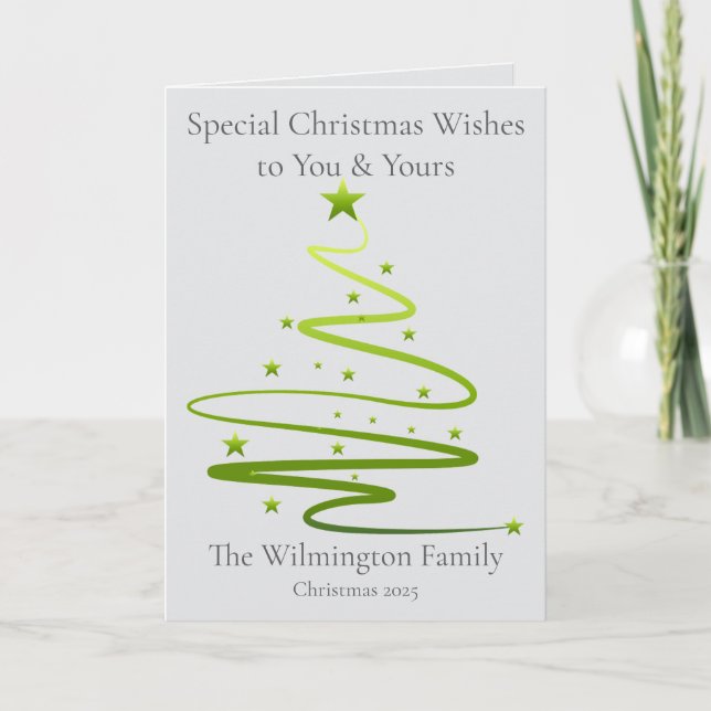 Razzle Dazzle Family Photo Christmas Folding Card (Front)