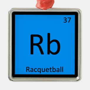 Rb - Racquetball Sports Chemistry Periodic Table Metal Tree Decoration