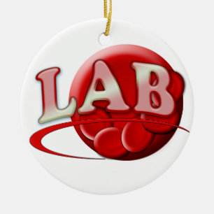 RBC LABORATORY LOGO RED BLOOD CELLS CERAMIC TREE DECORATION