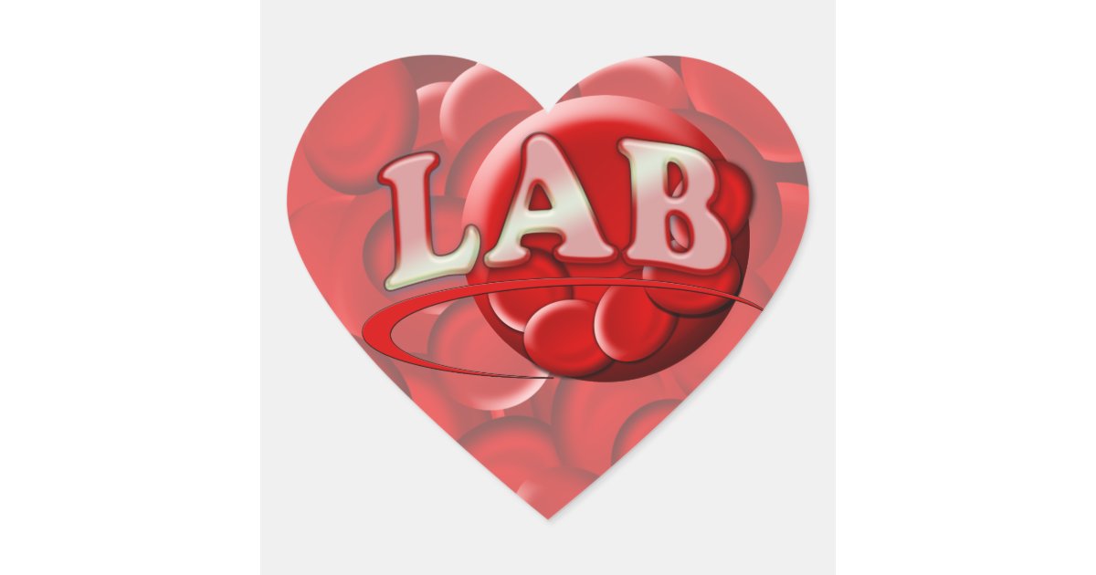 RBC LABORATORY LOGO RED BLOOD CELLS HEART STICKER | Zazzle