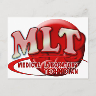 RBC MLT LABORATORY SWOOSH LOGO - MED LAB TECH POSTCARD