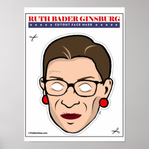 RBG Cartoon Cutout Face Mask Poster