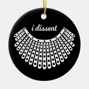 RBG Collar, Ruth Bader Ginsburg, I Dissent Ceramic Tree Decoration