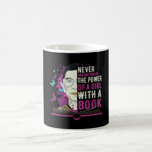 RBG Never Underestimate Girl With a Book Coffee Mug