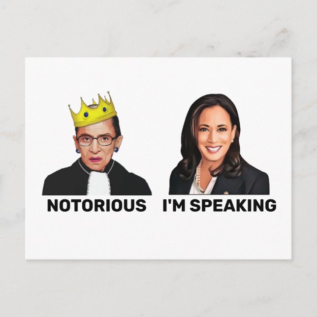RBG Notorious Kamala Harris I'm Speaking Postcard (Front)