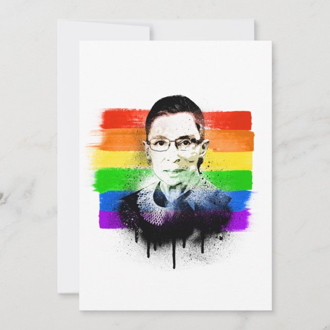 RBG Pride Flag Graffiti Holiday Card (Front)