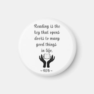 RBG Quote "Reading is the key..." magnet