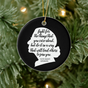 RBG Quotes, Ginsburg Quote, Ruth Bader Ginsburg Ceramic Tree Decoration