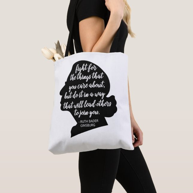 RBG Quotes, Ginsburg Quote, Ruth Bader Ginsburg Tote Bag (Close Up)